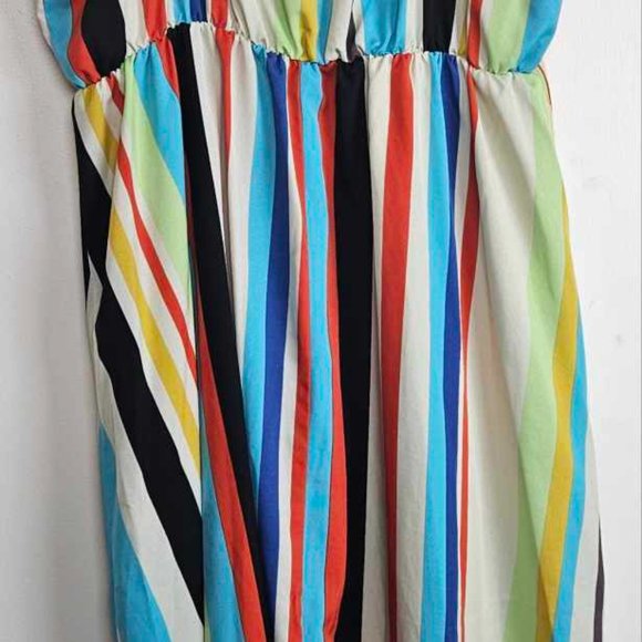 Shein Curve Spaghetti Strap Multi color Stripped long dress, 2XL - Picture 3 of 8